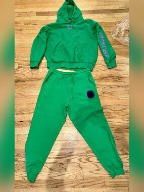 Overtime Kelly Green Hoodie and Joggers Sweatsuit Set Size L